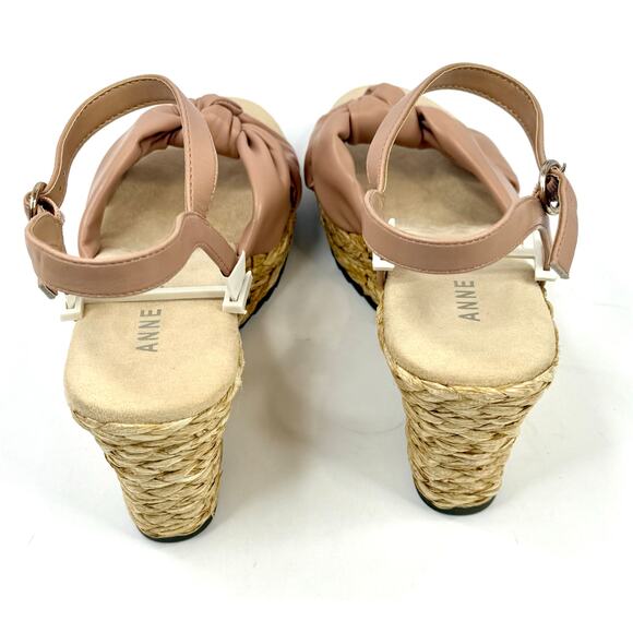 Anne Klein Wheatley Ankle Strap Espadrille Wedge Sandals Size 8.5M Nude NWT/Box - Picture 5 of 7